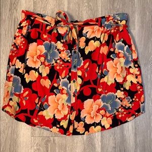 Loft - floral button down skirt